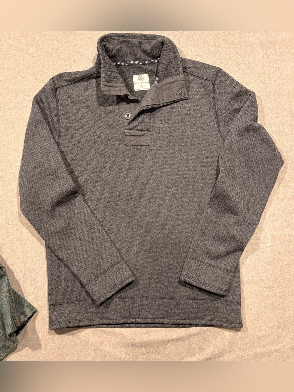Field & Stream Men's Charcoal Zip-Up Mock Neck Sweater Small